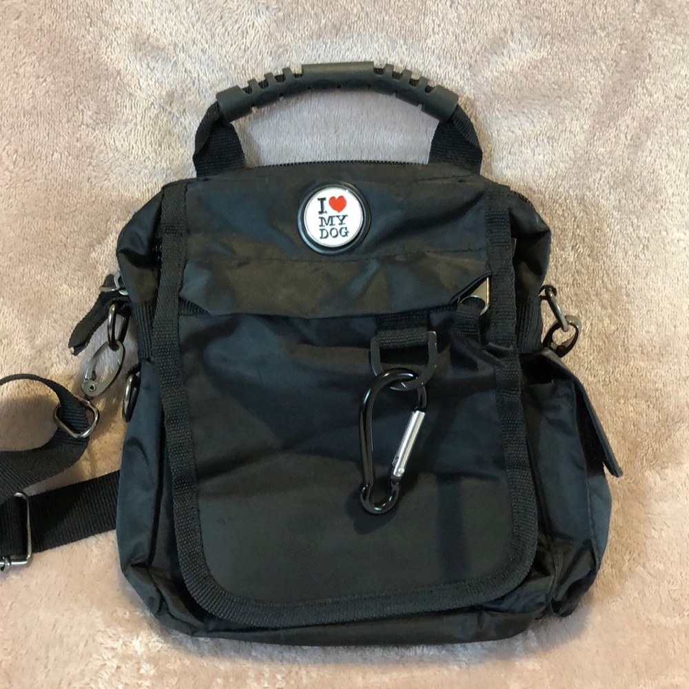 Black Mini Crossbody Bag with 'I ♥ My Dog' Patch